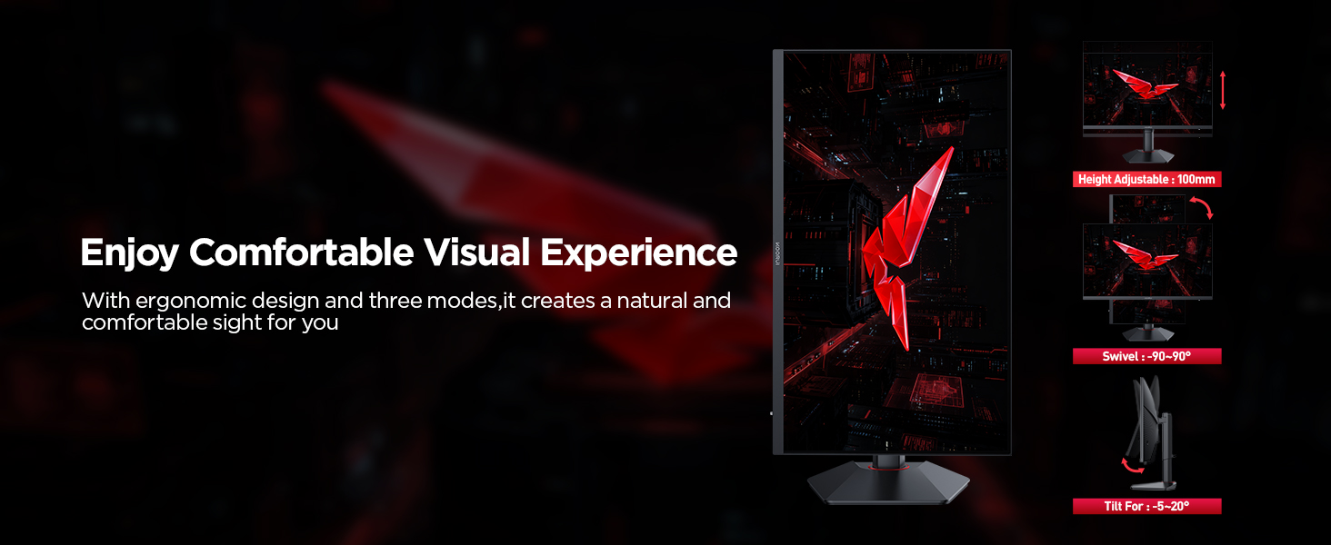 KOORUI 27 4K Gaming Monitor Dual Mode UHD 160Hz or FHD 320Hz, Fast IPS 1ms, FreeSync G-SYNC