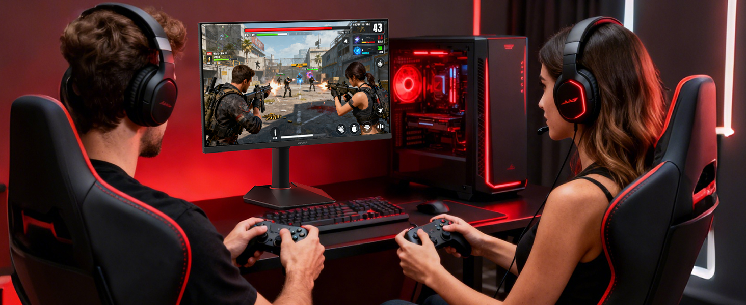 KOORUI 27 4K Gaming Monitor Dual Mode UHD 160Hz or FHD 320Hz, Fast IPS 1ms, FreeSync G-SYNC