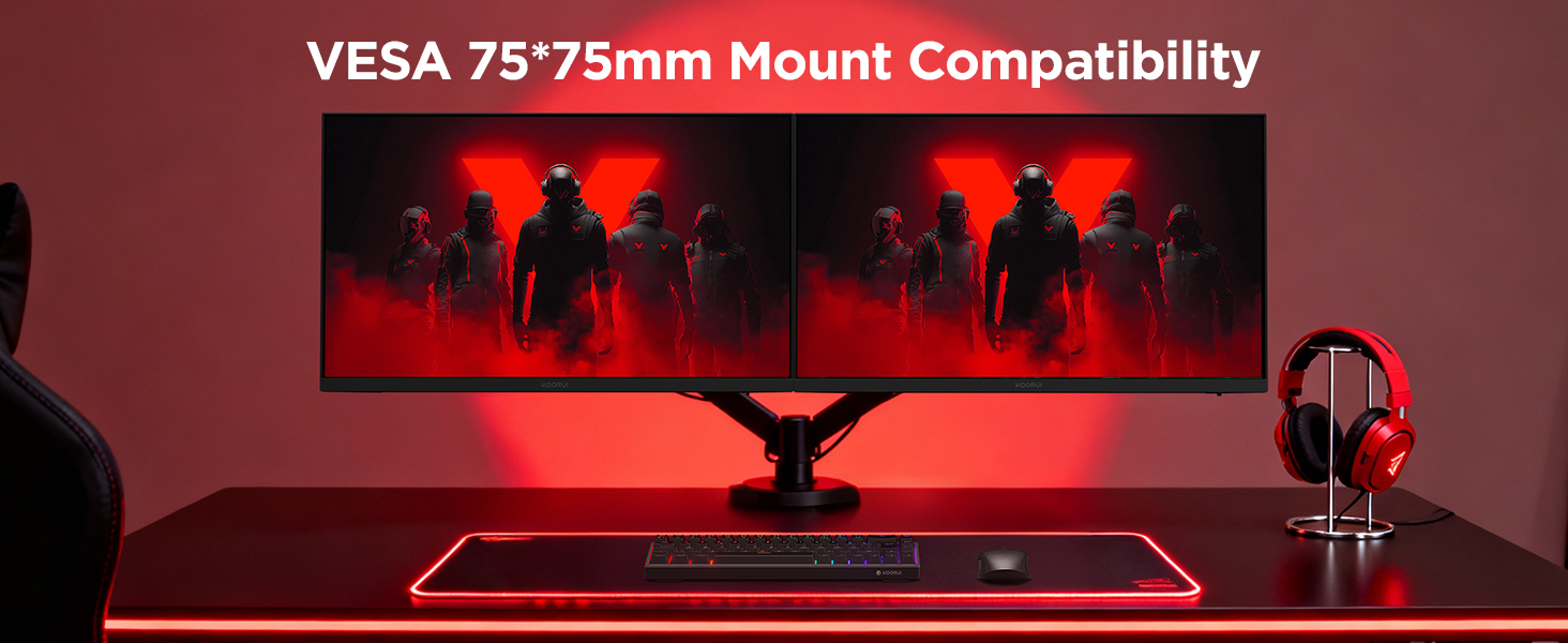 KOORUI 27 4K Gaming Monitor Dual Mode UHD 160Hz or FHD 320Hz, Fast IPS 1ms, FreeSync G-SYNC