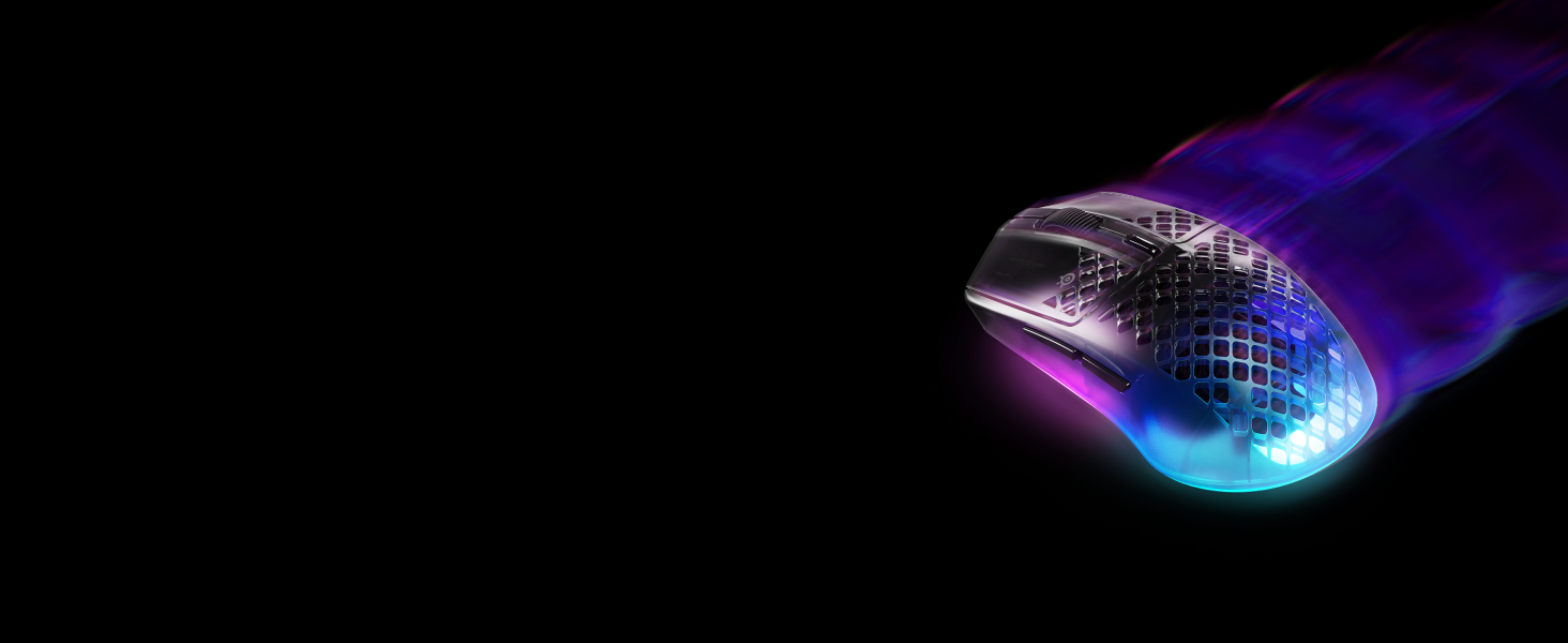 Image of glowing mouse with speed trails