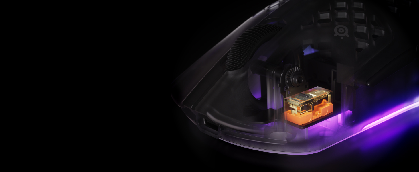 Image of the inside of the mouses showing the mechanical switches