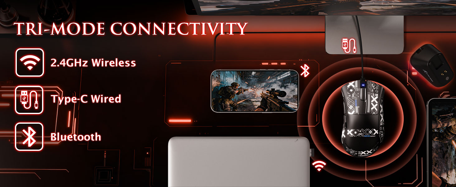 ATTACK SHARK V3 PRO Wireless Esports Gaming Mouse with Magnetic Charging Dock