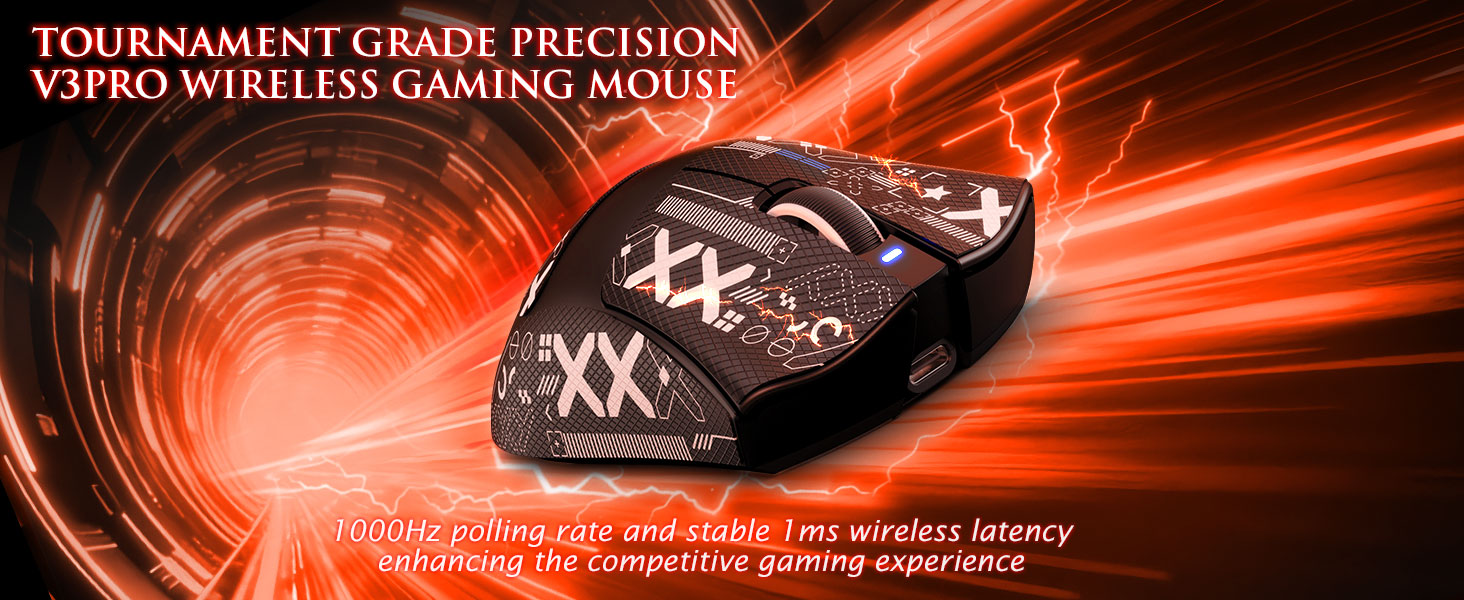 ATTACK SHARK V3 PRO Wireless Esports Gaming Mouse with Magnetic Charging Dock