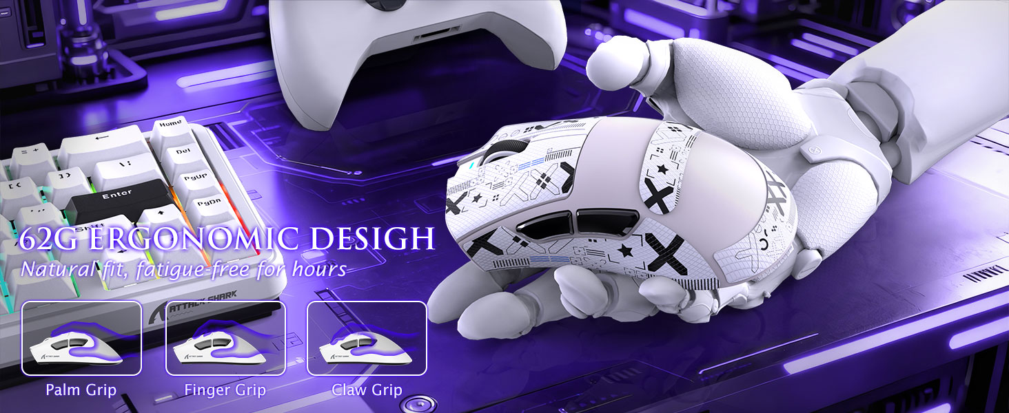 ATTACK SHARK V3 PRO Wireless Esports Gaming Mouse with Magnetic Charging Dock
