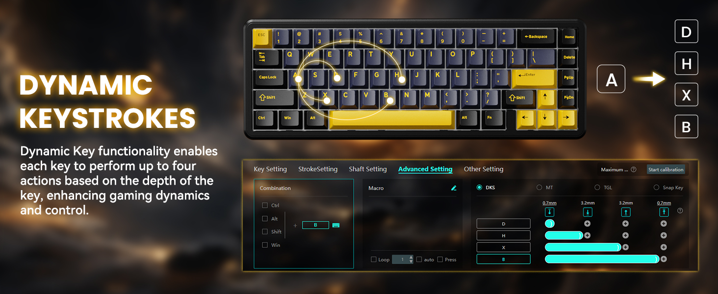 ATTACK SHARK X65 HE RT Mechanical Gaming Keyboard with Dynamic Keystrokes for Esport Gamers
