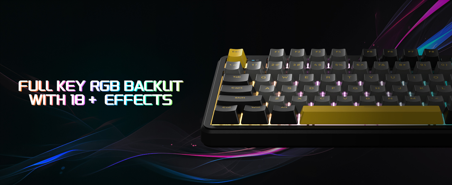X87 keyboard features individually lit RGB offering 18 preset effects
