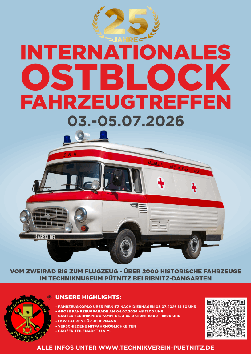 Plakat zum 25. INTERNATIONALEN OSTBLOCK-FAHRZEUGTREFFEN 2025