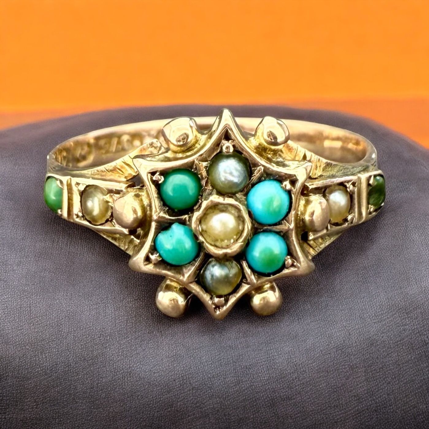 Victorian Turquoise & Pearl Ring