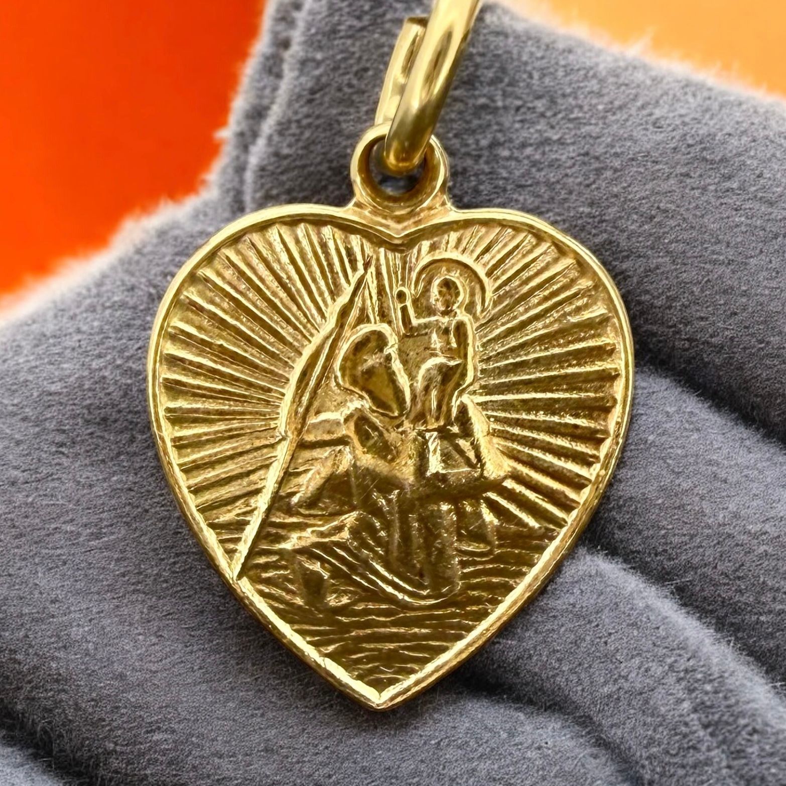 Vintage St Christopher Heart Pendant