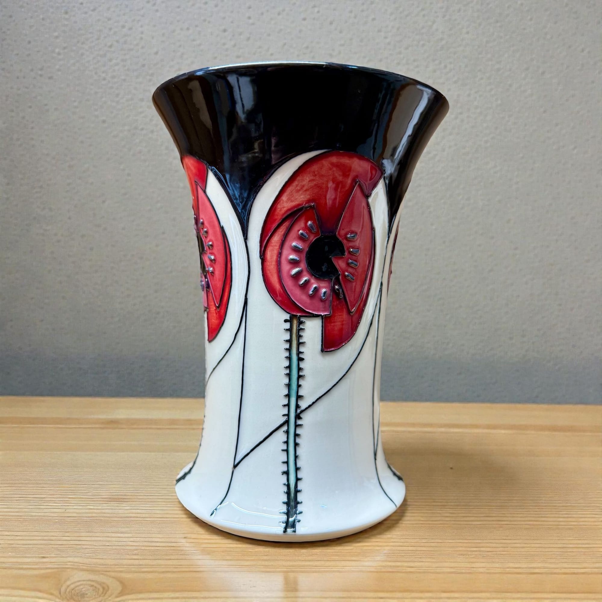 Moorcroft Cinco Red Vase