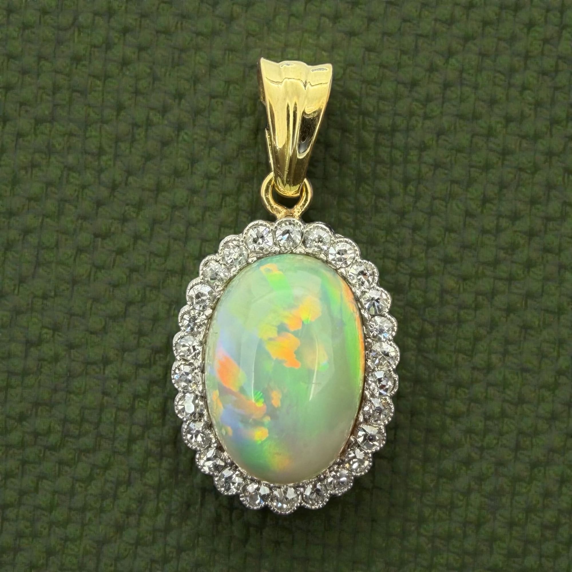 Vintage Opal & Diamond Pendant