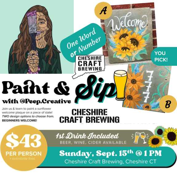 Paint & Sip, Slate Address Sign, Peep Creative
