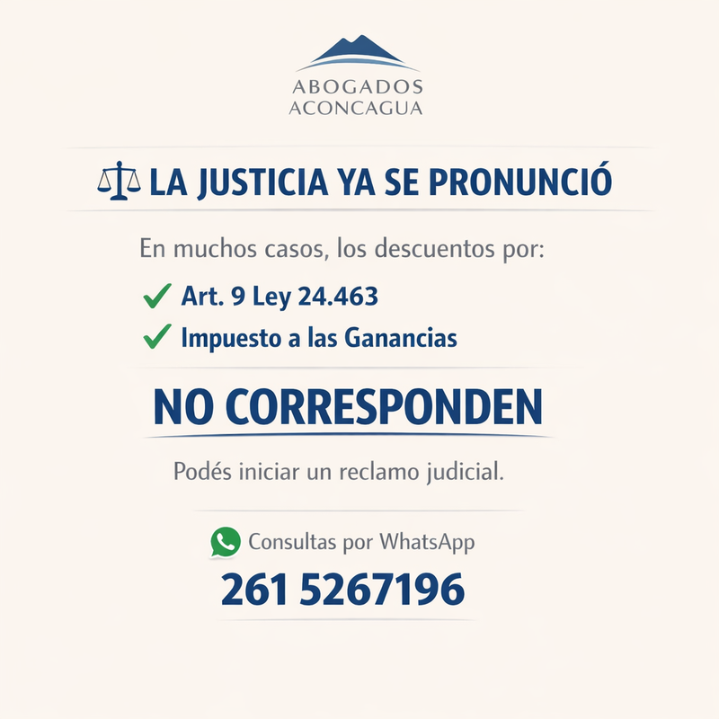 Descuento LEY 24.463 - Artículo 9 - JUBILADOS