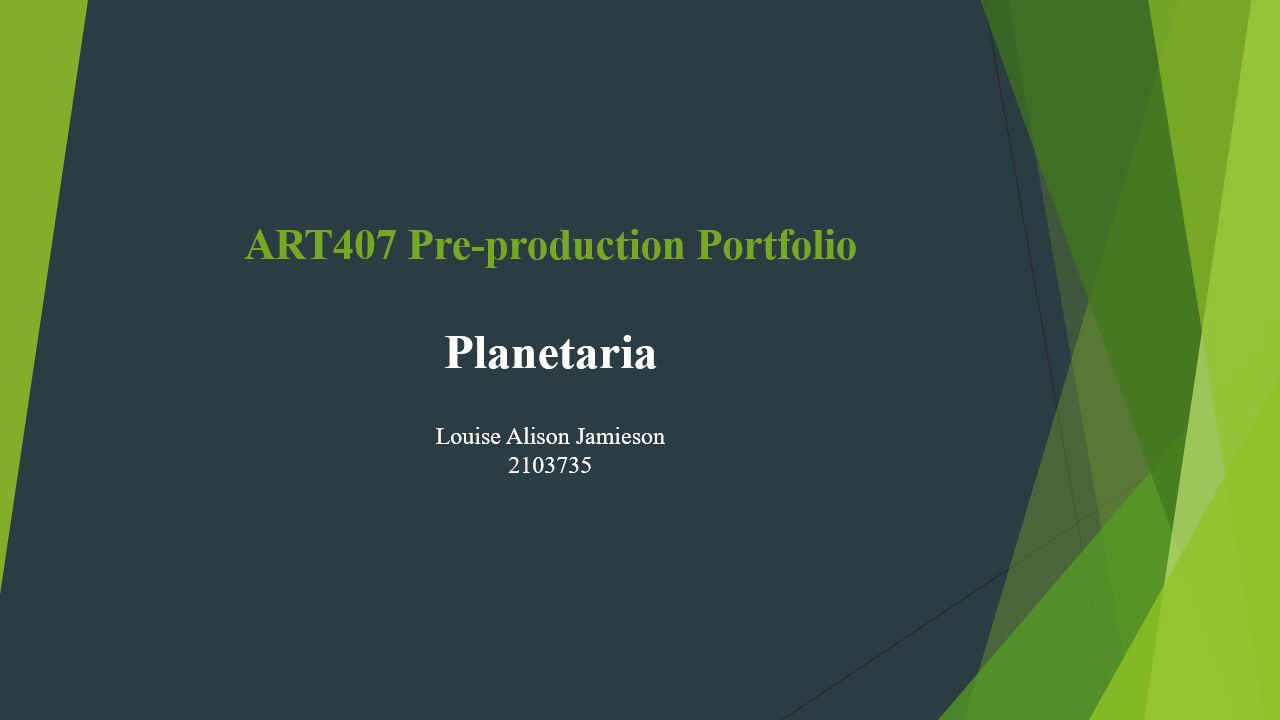 ART407 Pre Production Research and Development