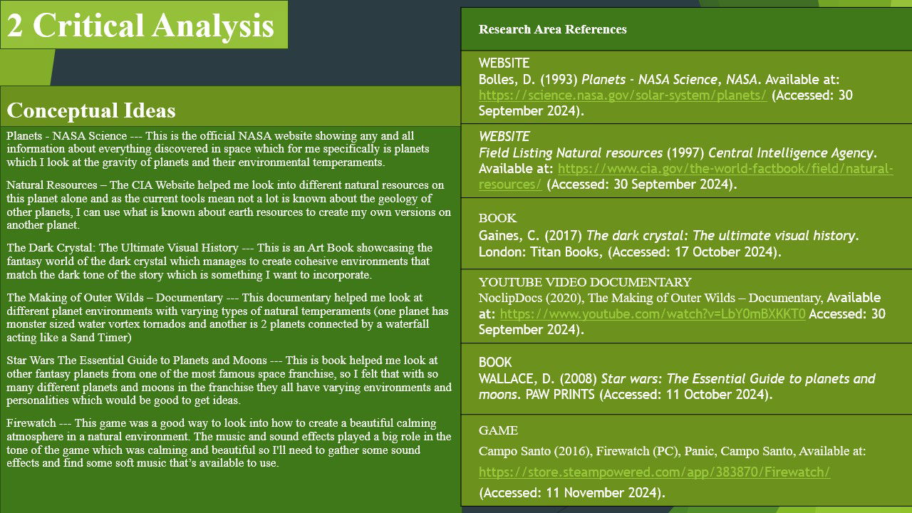 ART407 Pre Production Research and Development