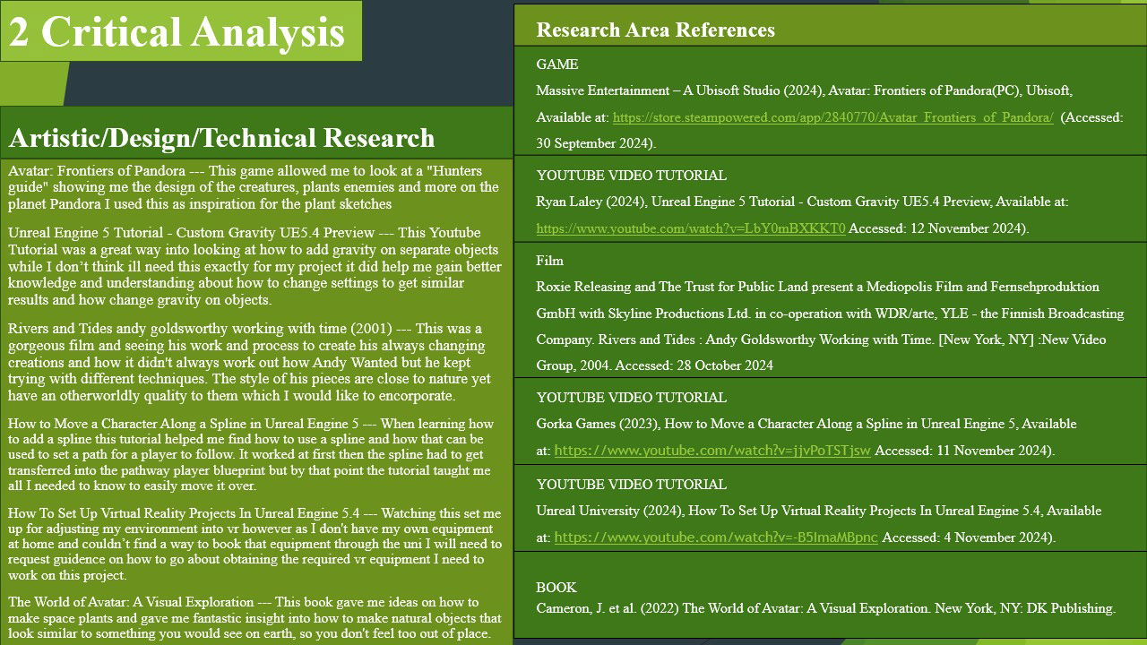 ART407 Pre Production Research and Development
