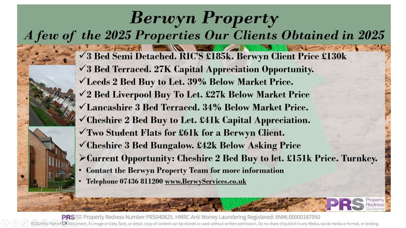 Current Below Market Priced Homes in the North West/Yorkshire area.