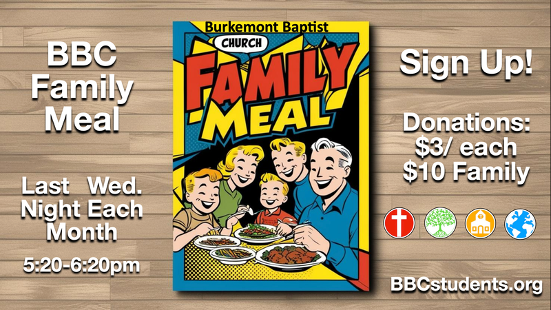 Wed. Night Family Meals - *Last Wed./month