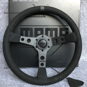 MOMO (モモ) 14'' BLACK EDITION Suede Leather Sport Steering