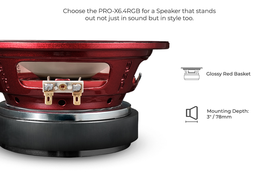Ultra-Loud 6.5” Speaker with Ferrite Magnet & RGB Cone Glow