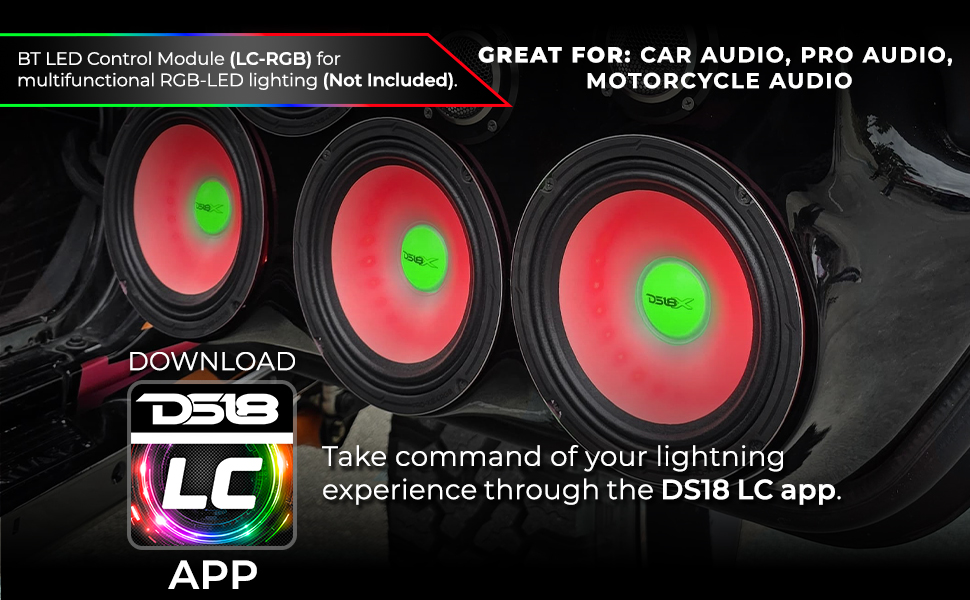 Power Meets Style: 8” Mid-Range Speaker with Dynamic LEDs