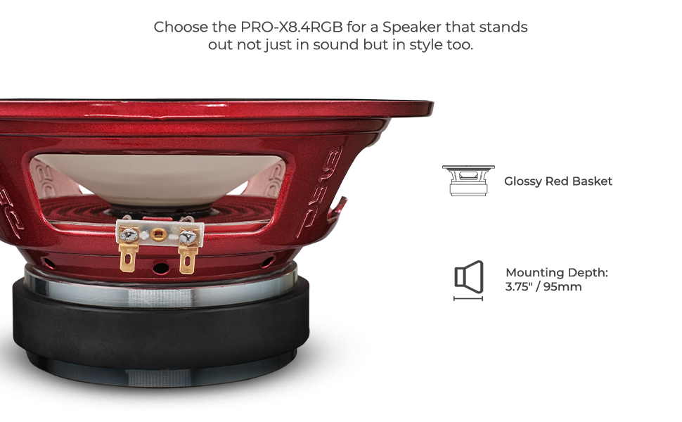 Ultra-Loud 8” Speaker with Ferrite Magnet & RGB Cone Glow