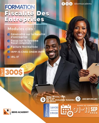 Formation en Fiscalité des Entreprises - Septembre 2026: renforcez vos compétences avec Bems Academy