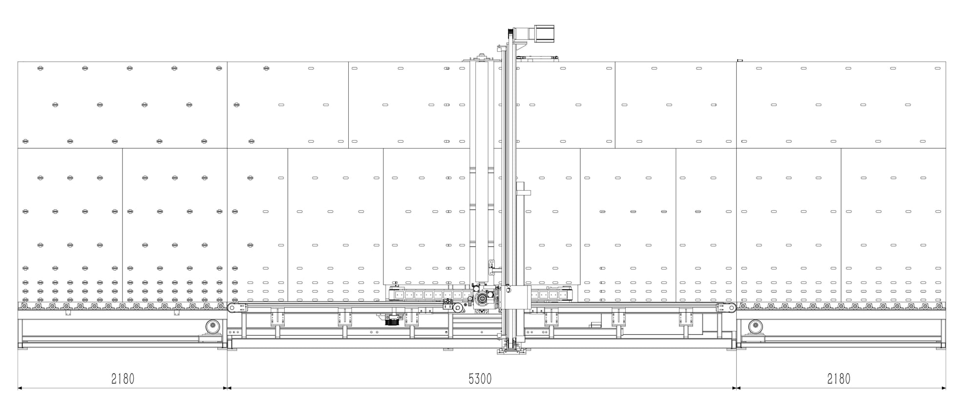 The Layout Diagram of Low-E Glass Edge Deleting Machine