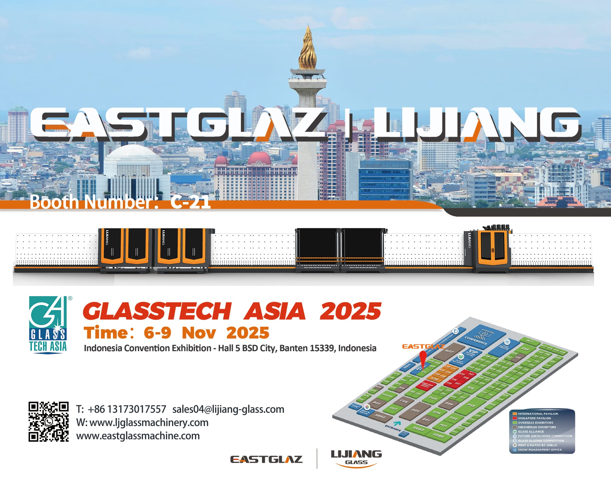 EASTGLAZ | LIJIANG Makes a Grand Debut! Showcasing Cutting-Edge Glass Machinery at GLASSTECH ASIA 2025 Indonesia