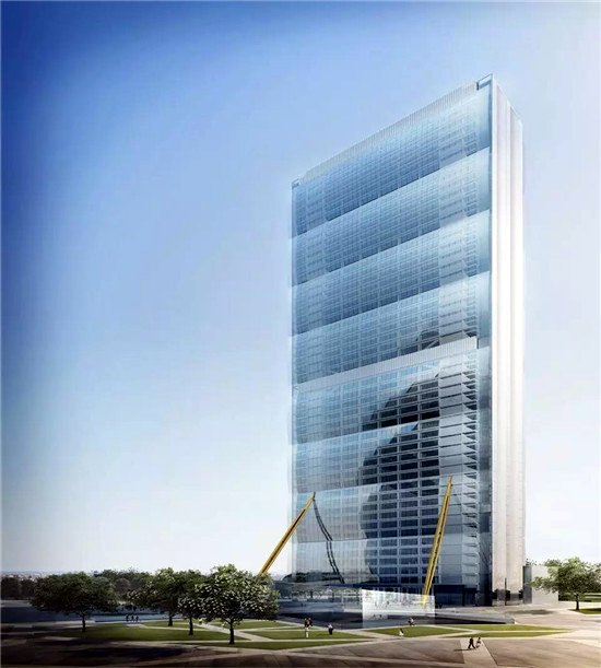 Figure 1 The glass curtain wall building located in Milan, Italy