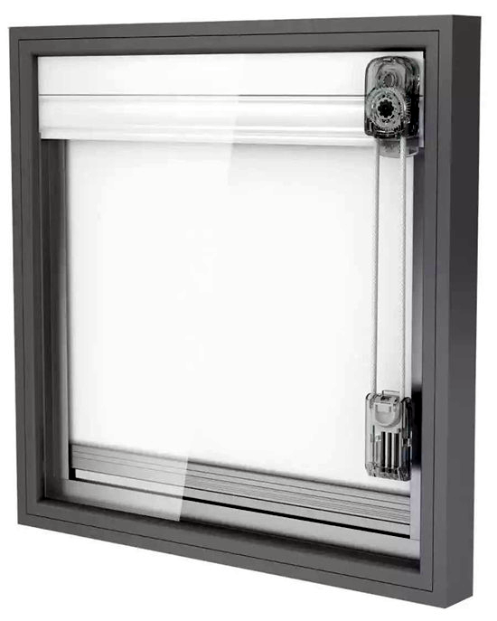 Figure 10 The schematic diagram of the structure of the built-in roller blinds and insulating glass 1