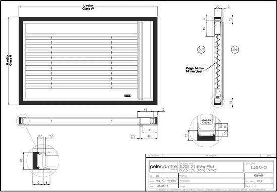 Figure 13 The schematic diagram of the structure of the built-in pleated blinds and insulating glass 2