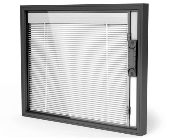 Figure 14 The schematic diagram of the structure of the built-in Venetian blinds and insulating glass 1