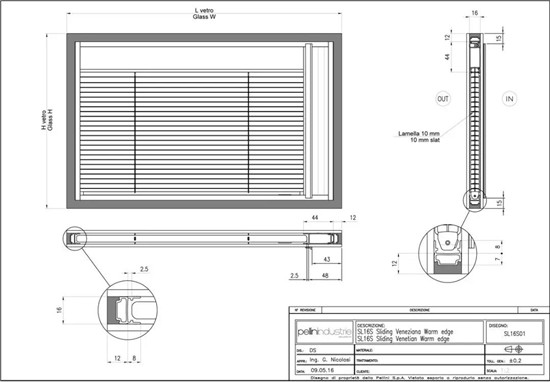 Figure 15 The schematic diagram of the structure of the built-in Venetian blinds and insulating glass 2