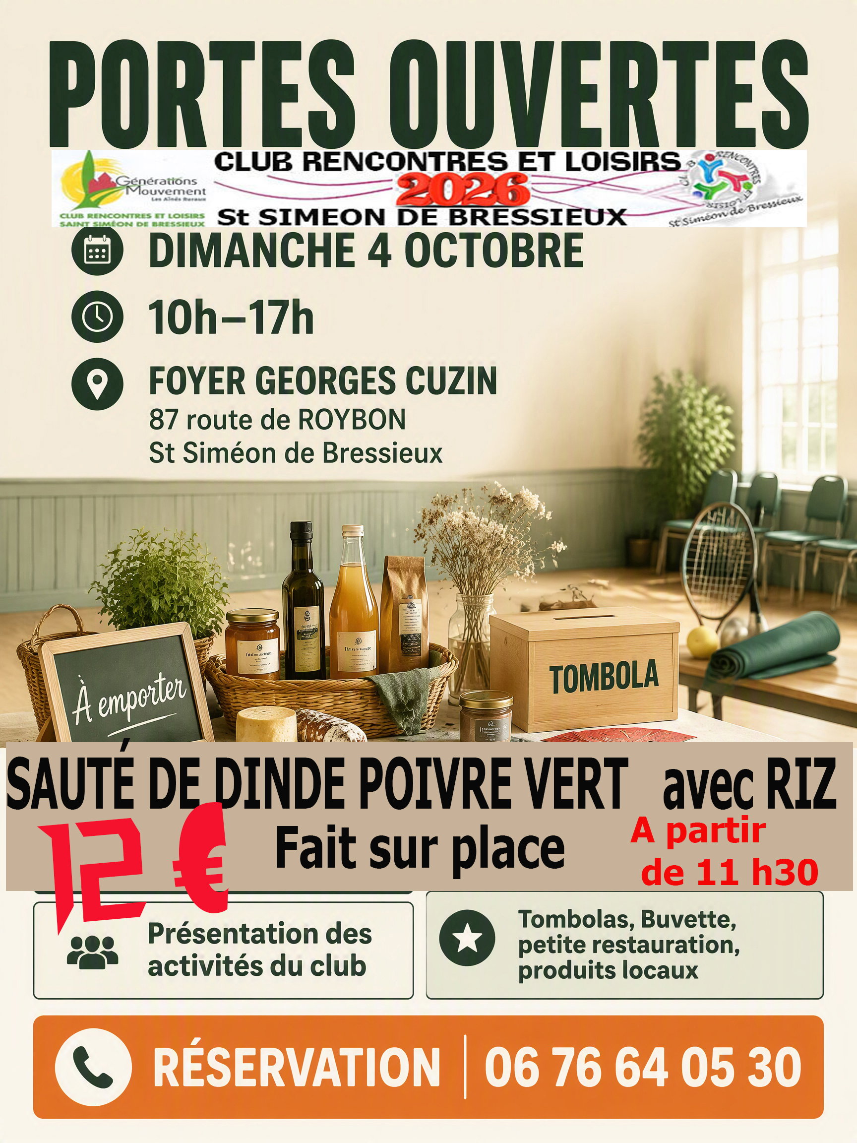 PORTE OUVERTE 4 Octobre 2026