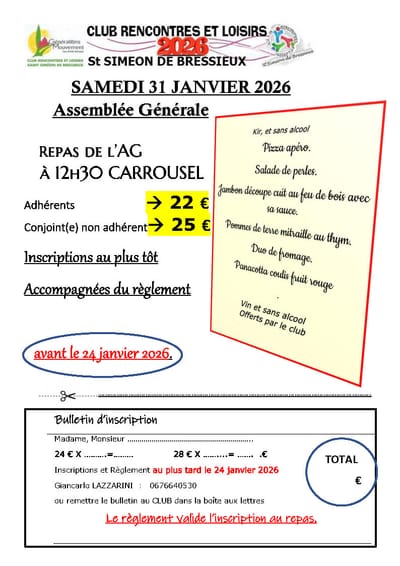 AG ordinaire du 31 janvier 2026
