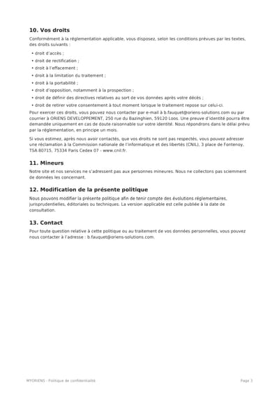 POLITIQUE DE CONFIDENTIALITE image