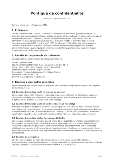 POLITIQUE DE CONFIDENTIALITE image