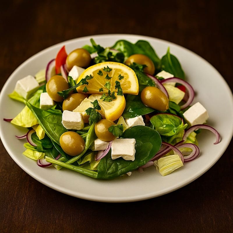 Greek garden salad (vegetarian and gluten free)