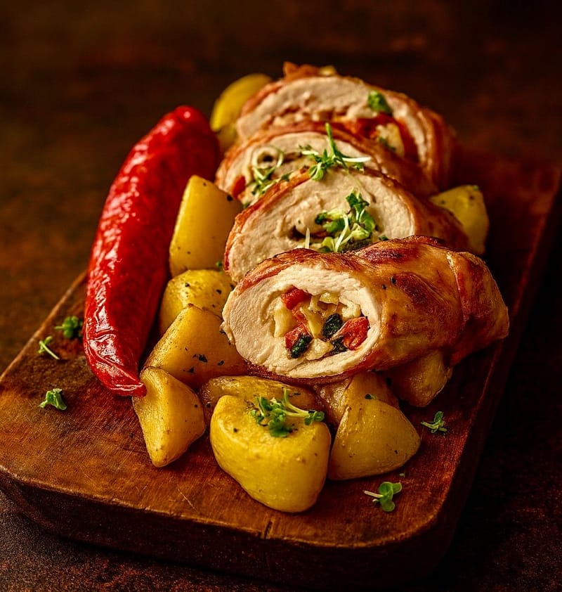 Chirpy bacon spring roll (gluten fee)