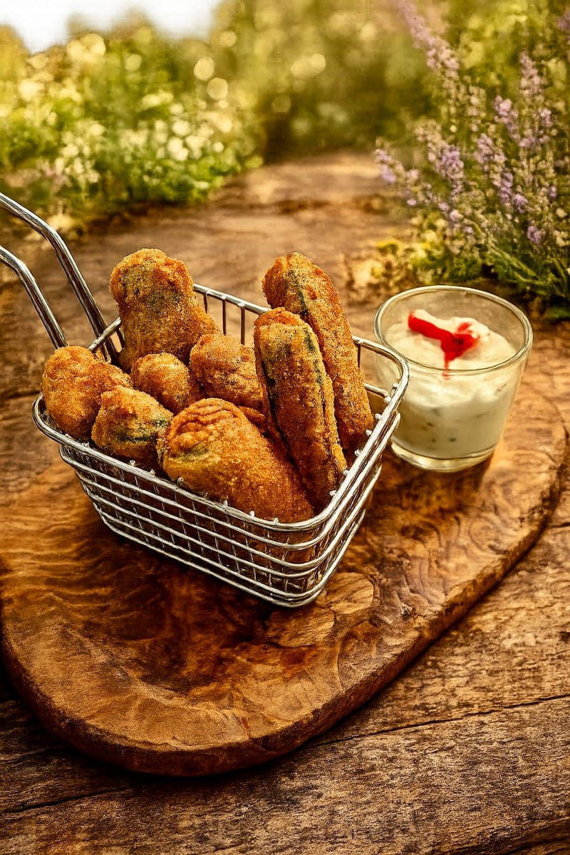 Golden courgette sticks