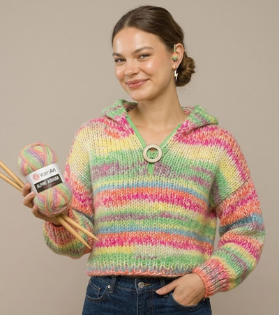 DIY Oversized Cropped Hoodie: A Beginner-Friendly Knitting Guide