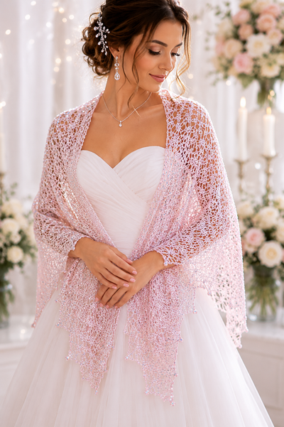 Galassia Wedding Shawl: A Sparkling Free Pattern using YarnArt Galassia