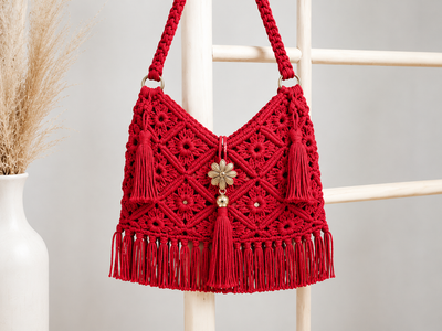 Elegant Crochet Macramé Cotton Bag Pattern – Handmade Boho Style with YarnArt Macramé Cotton