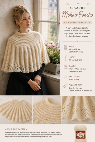 Elegant Striped Shawl with Lace Detailing