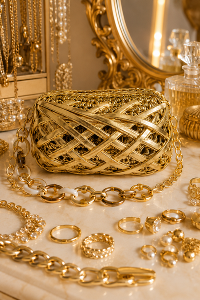Luxury Gold Crochet Clutch Pattern with YarnArt Metallic Club