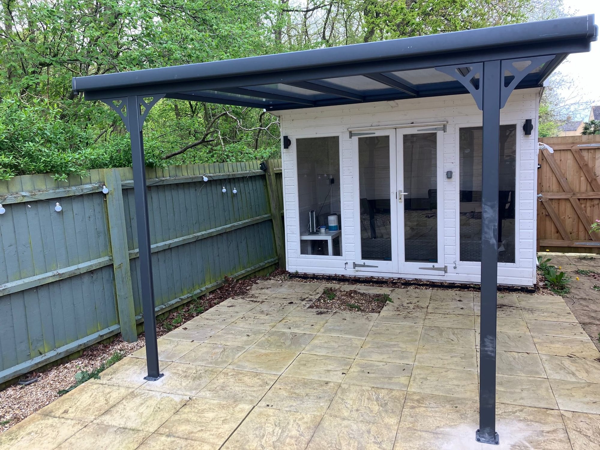 Pergola to outhouse