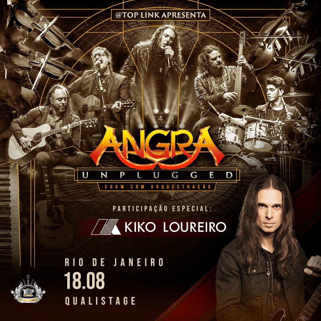 Angra recebe Kiko Loureiro em show acústico histórico no Rio de Janeiro dia 18 de agosto.