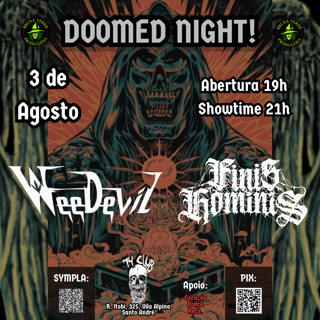 Weedevil e Finis Hominis entregam noite densa em Agosto no 74Club em Santo André