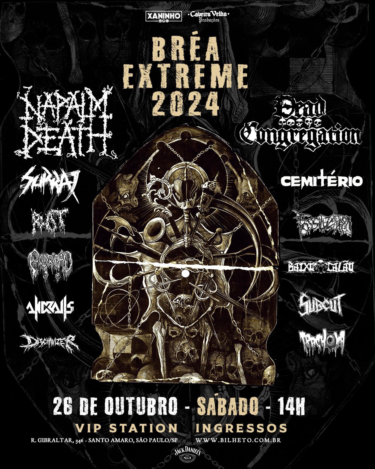 Confira o cast completo do Bréa Extreme Fest que traz Napalm Death, Dead Congregation e mais 10 bandas em outubro